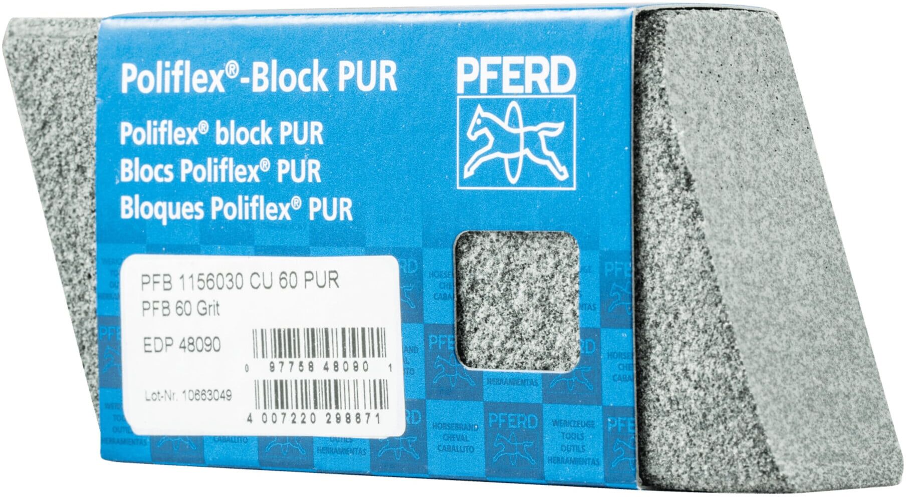 PFERD TOOLS Poliflex Schleifblock 30x60x115 mm Bindung PUR SIC60 für Feinschliff und Finish (41020060)