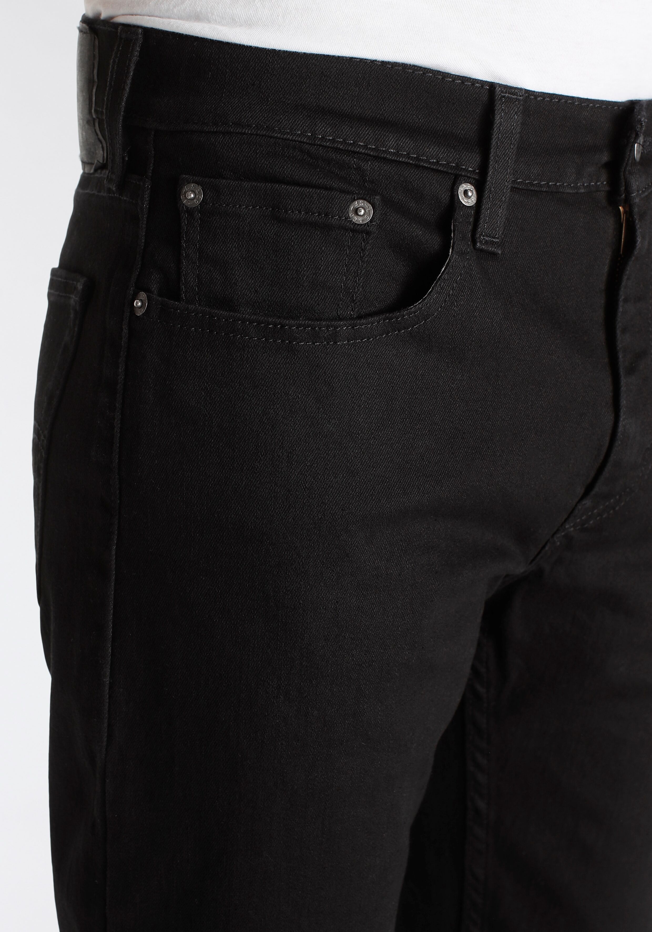 Bootcut-Jeans LEVI'S "527 SLIM BOOT CUT", Herren, Gr. 33, Länge 34, schwarz (boot cut native cali), Denim/Jeans, Obermaterial: 99% Baumwolle, 1% Elasthan, unifarben, slim fit, Jeans Bootcut-Jeans, in cleaner Waschung