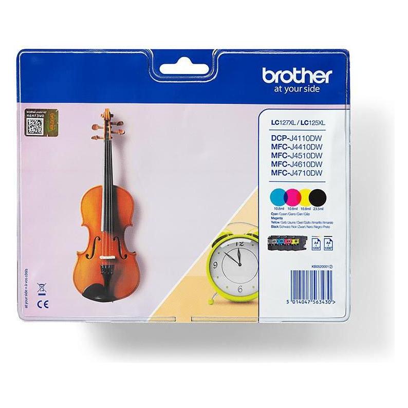 Brother Ink B/C/M/Y, 11ml Blister (LC-127XLVALBP)