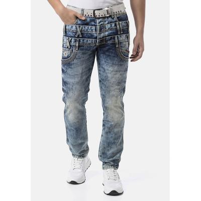 Straight-Jeans CIPO & BAXX "Cipo & Baxx Jeanshose CD910", Herren, Gr. W36/L32, blau, Casual, regular fit, Jeans Straight-Jeans, mit hochwertiger Baumwolle