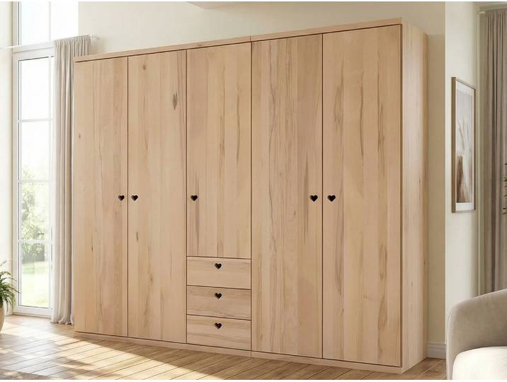 Drehtürenschrank „Romana“ Kernbuche 5-türig Massivholz Buche