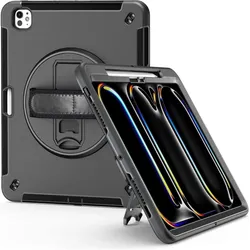 JT Berlin Rugged Kickstand & Handstrap Case Apple iPad Pro 13 2024 schwarz bulk (30016) (Apple iPad Pro 13 2024, Apple iPad Pro 13 2025), Tablet Hülle, Schwarz