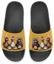 LightInthebox Women's Funny Chicken Print Slide Sandals – Comfortable Casual Slides for Summer Beachwear