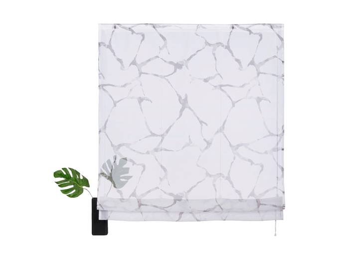 Raffrollo GOODPRODUCT Fulda Gr. 3, grau, B:80cm H:140cm, Voile, Obermaterial: 100% Polyester, Raffrollos, Raffrollo, Transparent, Voile, Polyester