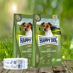 Happy Dog Supreme Mini Neuseeland 2 x 4 kg + Happy Dog Futternapf geschenkt