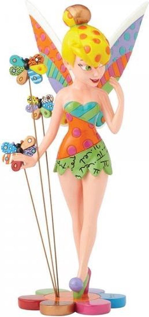 Disney by Romero Britto Tinker Bell op bloem beeldje, 23 cm