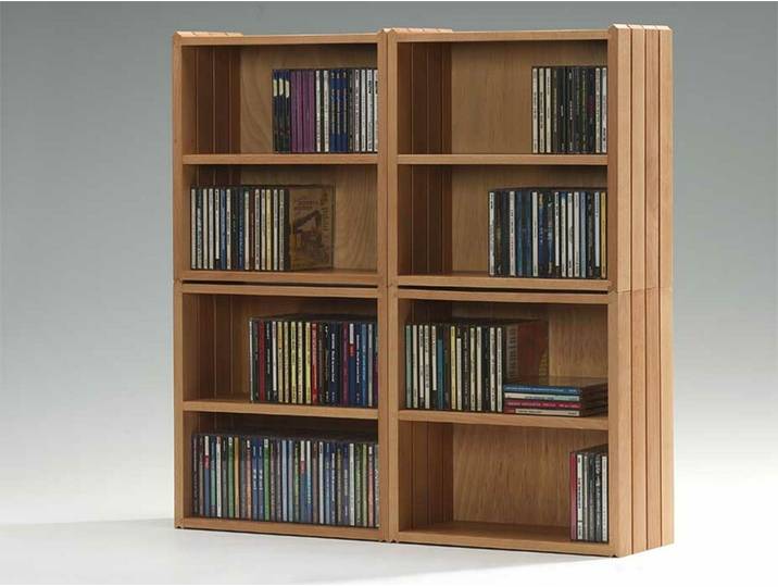 Stapelbox für CDs Buche natur geölt braun 37x37x18 cm