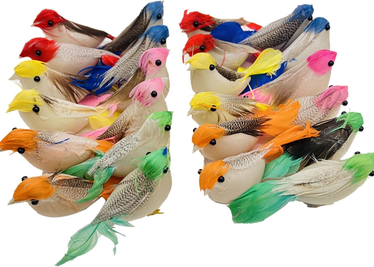 ServiceTopper 24 stuks kleurrijke kunstmatige vogelveren voor knutselwerk en bruiloften