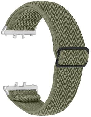 Everyday Crate Honor Watch X5 Elastic Nylon Watch Band Wave Pattern Woven Watch Strap With Silver Connector olive Green