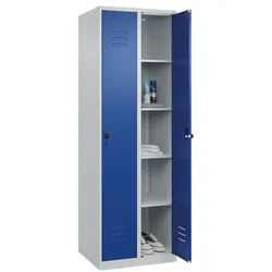CP Wäschespind »Classic Plus einzeln schließende Türen Korpus lichtgrau« Drehriegel blau, 60x185x50 cm