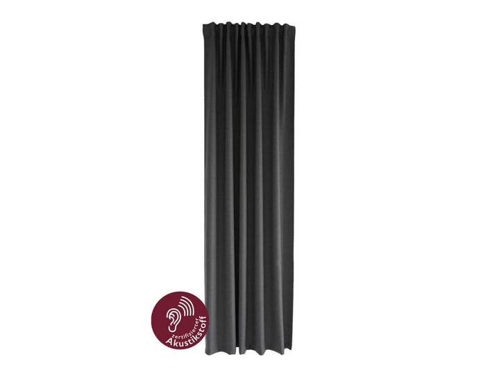 Fuggerhaus Fertigvorhang, Graphitfarben, Uni, 140x245 cm, Oeko-Tex® Standard 100, Lärmschutz, Heimtextilien, Vorhänge, Fertigvorhänge
