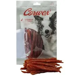 Corwex Entenbrust in Streifen Hundesnack 5 x 250 Gramm