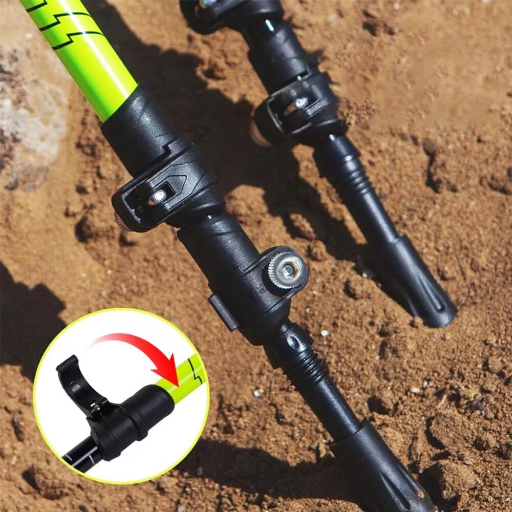 INF Ultraleichter 3-teiliger Trekkingstock aus Aluminium – Verstellbarer Wanderstock für jedes Gelände Grün