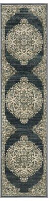 Style Haven Kaleb Traditional Center Medallion Deep Teal/Ivory Area Rug