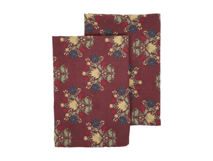 Sagaform Torchon de cuisine Linnea, lot de 2 Bordeaux mix, 50x70 cm