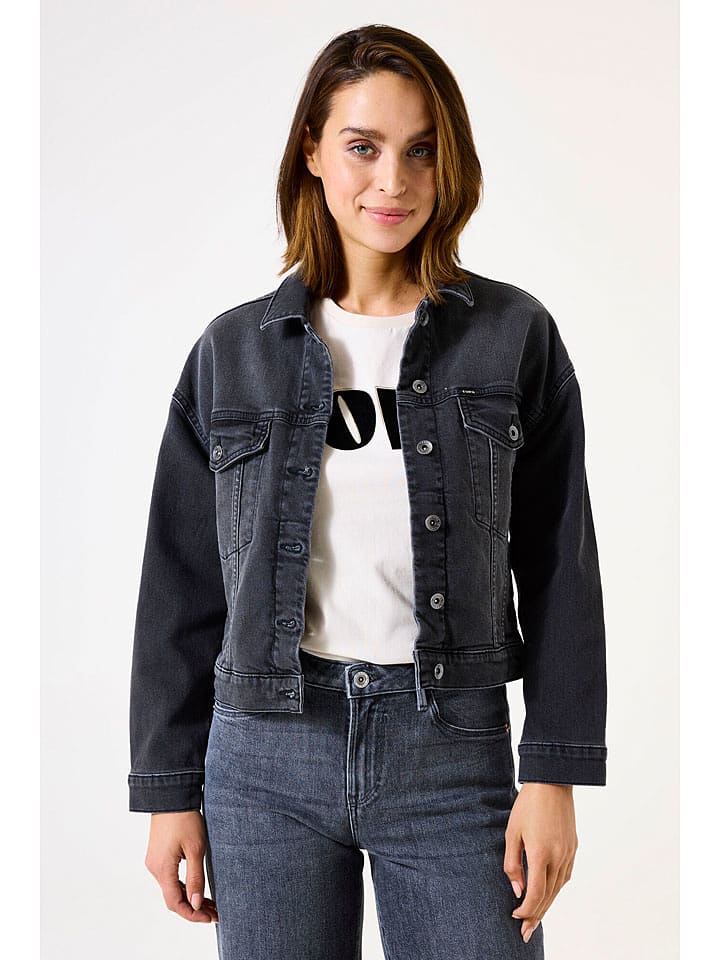 Garcia Jeansjacke in Anthrazit - S
