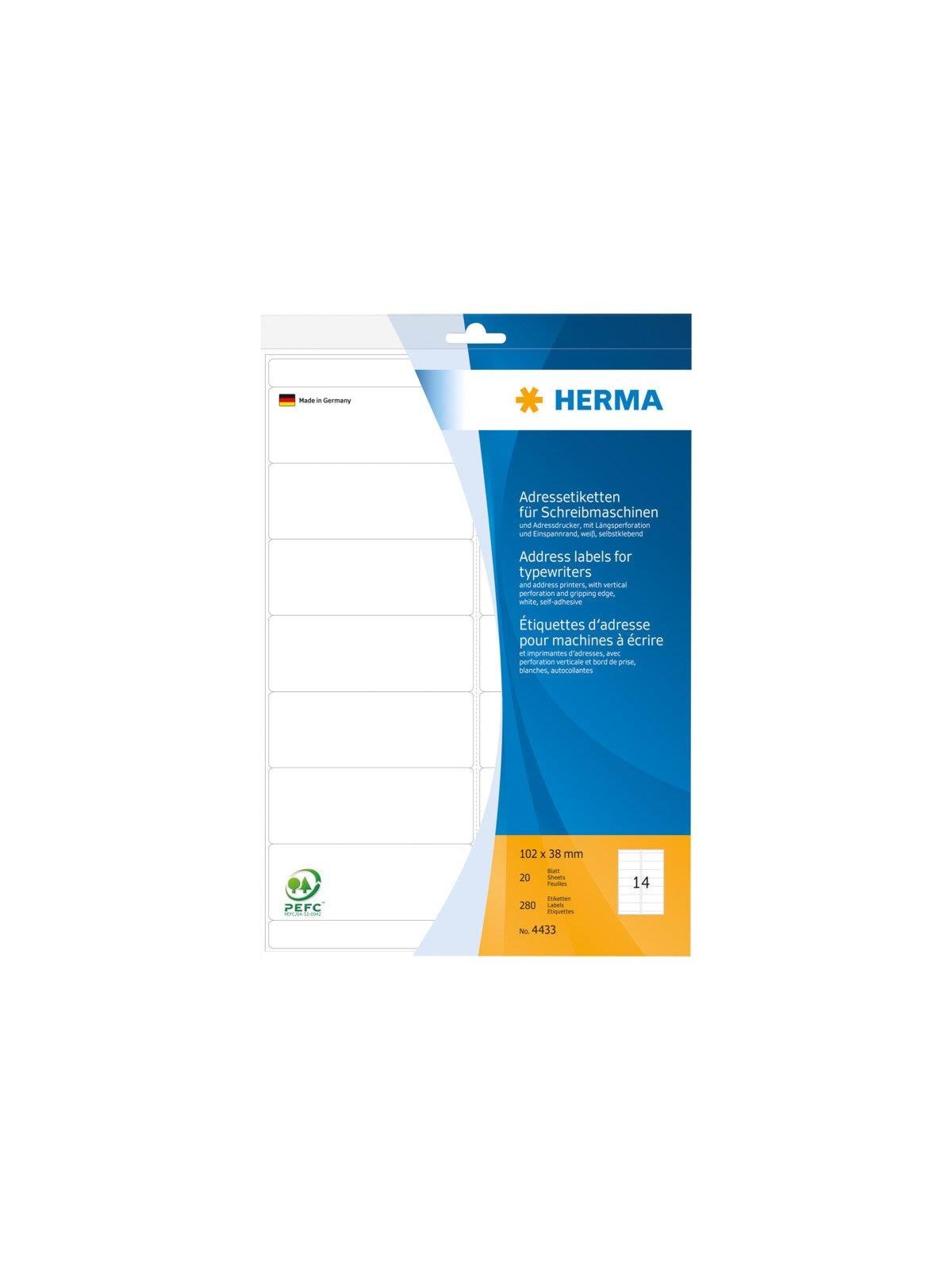 HERMA address labels - matte - 280 label(s) - 102 x 38 mm