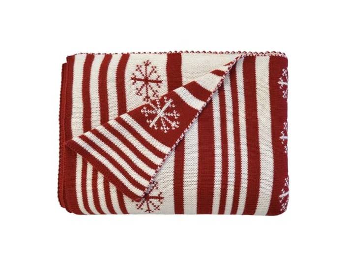 Hahn Norweger Wohndecke rot beige
