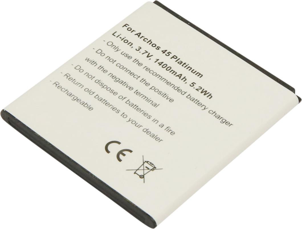 Avizar vervangende batterij voor Archos 45 Platinum, 3.7V, 1400mAh, Li-Ion, wit