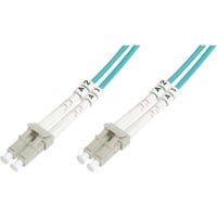 LWL Patchkabel, Duplex, LC > LC Stecker, Multimode OM3 türkis, 20 Meter