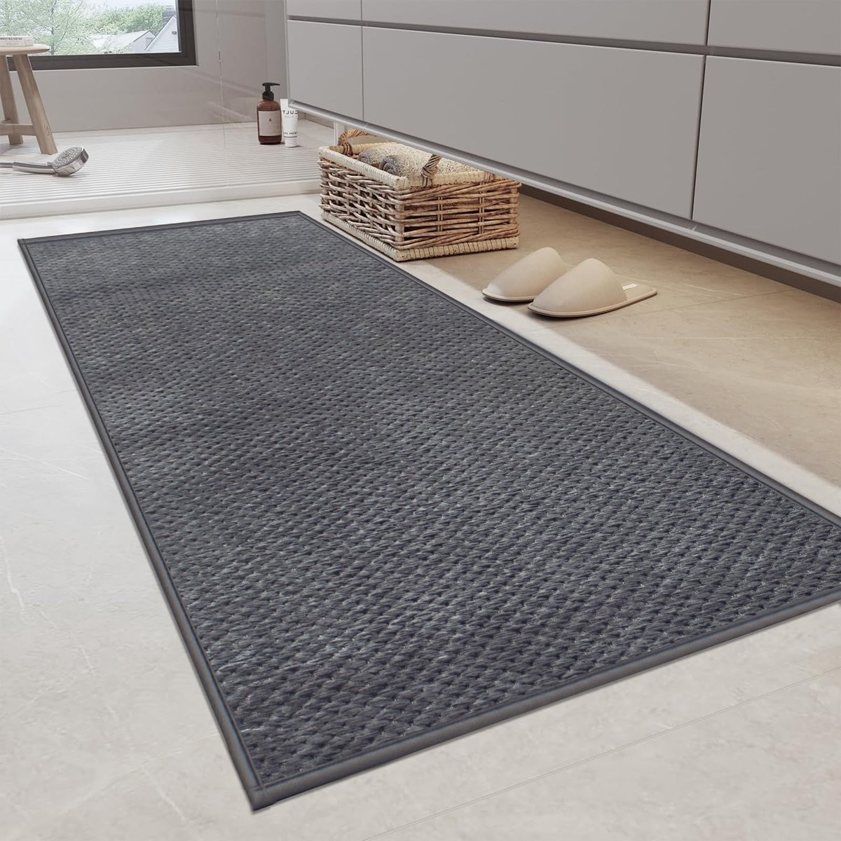 Ibenzoa Zachte en Absorberende Badmat met Antislip voor Badkamer en Toilet