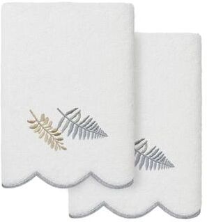 Authentic Hotel and Spa 100% Turkish Cotton FERN TOSS Scallop Embellished Towel Collection.