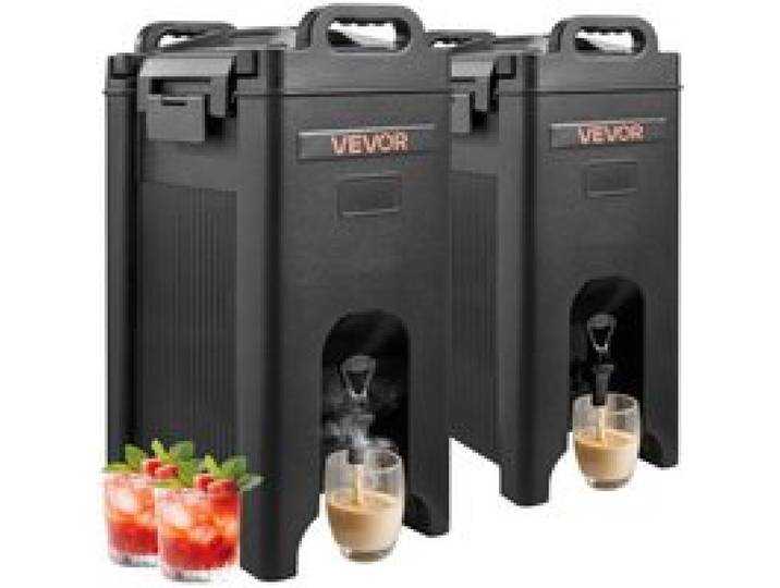 VEVOR isolierter Getränkespender 19 L, Heiß- und Kaltgetränkespender mit Zapfhahn & Griff, lebensmittelechter Thermo-Getränkespender-Kühler für Tee Kaffee Wasser in Cafés und Restaurants, Schwarz