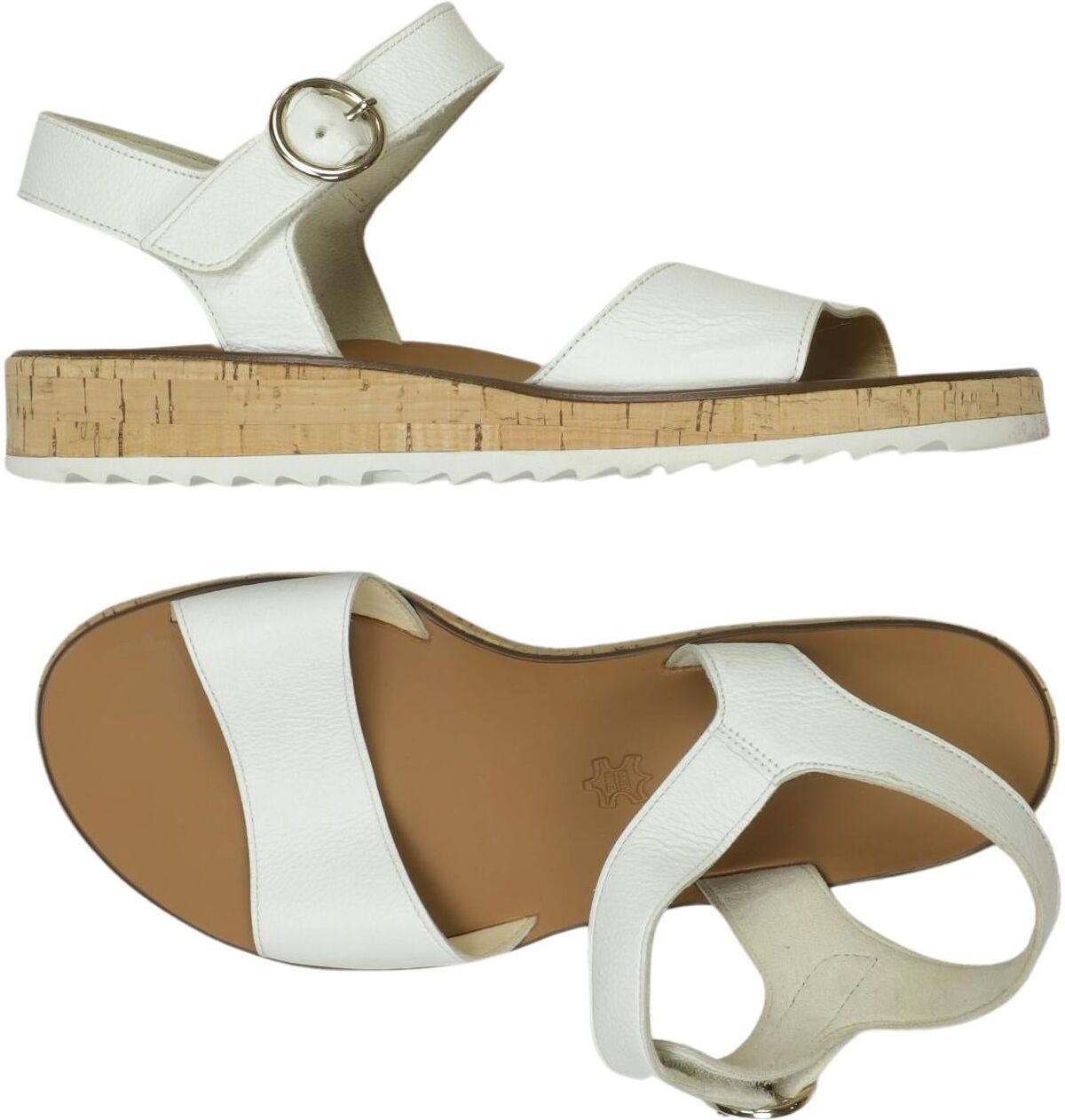 Paul Green Damen Sandalen, Weiß, Gr. EU 41.5, Leder - Second Hand