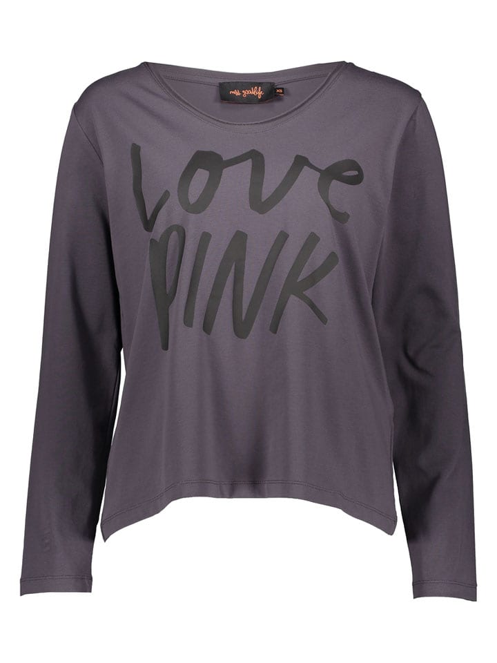 miss goodlife Longsleeve "Love Pink" in Anthrazit - L