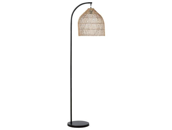 Beliani Stehleuchte Bernica 36/36/165 cm, Naturfarben, Naturmaterialen, E27, 36x165x36 cm, Lampen & Leuchten, Innenbeleuchtung, Stehlampen