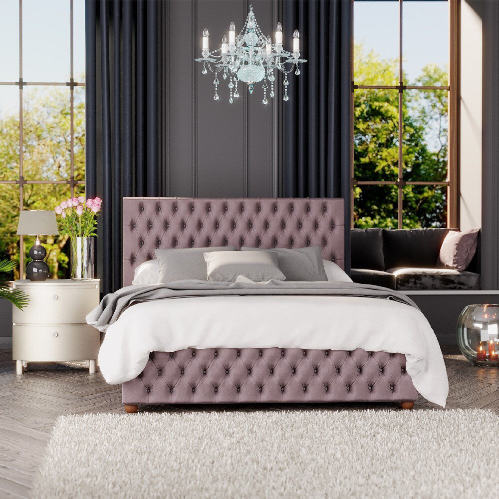 Laurence Llewelyn-Bowen Upholstered Ottoman Bed Blush Double (4'6)