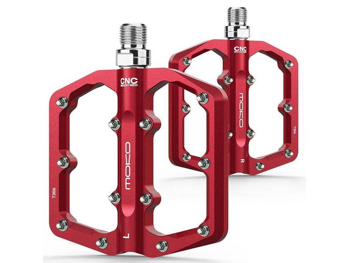 Fahrradpedale CNC-Aluminium Rot 9/16 Zoll, Metall, 9.8x1x12.5 cm, Freizeit & Co, Sport & Fitness, Fahrräder, Fahrradzubehör