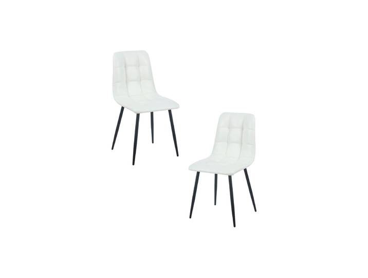 2er Set Stühle Stuhl Kunstleder - Weiß