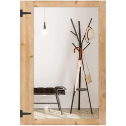 Helloshop26 - Wandspiegel 97 x 67 cm gemütliche Atmosphäre vertikale oder horizontale Montage rustikaler Stil naturbelassenes 20_0012862