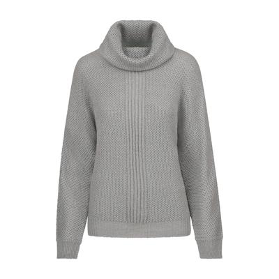 Rundhalspullover GOLDNER "Weicher Pullover mit Fledermausärmeln", Damen, Gr. 40/42, grau, Pullover Rundhalspullover, angenehmer halsferner Rollkragen