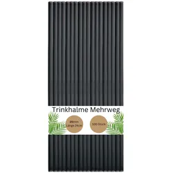 DeinPack 100 Mehrweg-Trinkhalme aus Kunststoff - Ø8mm Länge 240mm - Nachhaltig & Wiederverwendbar - Ideal für Cocktails & Drinks