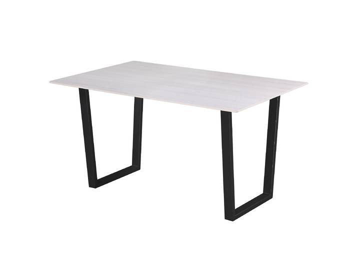 Table Hanruo 140 x 75 x 90cm Beige/Imitation marbre blanc