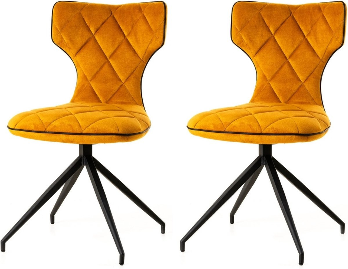 WAYS. Elegante eetkamerstoelen - Geel - 2 stuks