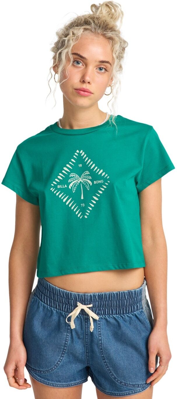 T-Shirt BILLABONG "Check Me In", Damen, Gr. L, grün (ivy), Obermaterial: 100% Baumwolle., Shirts T-Shirt