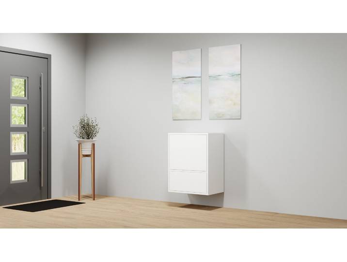 Schlichter Hängeschrank nach Maß MDF Beschichtet MDF Weiß matt