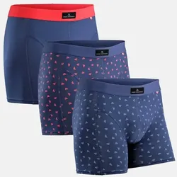 CLASSIC TRUNKS - 3-Pack - Blau/Rot | Logo Blau | Logo Rot - M