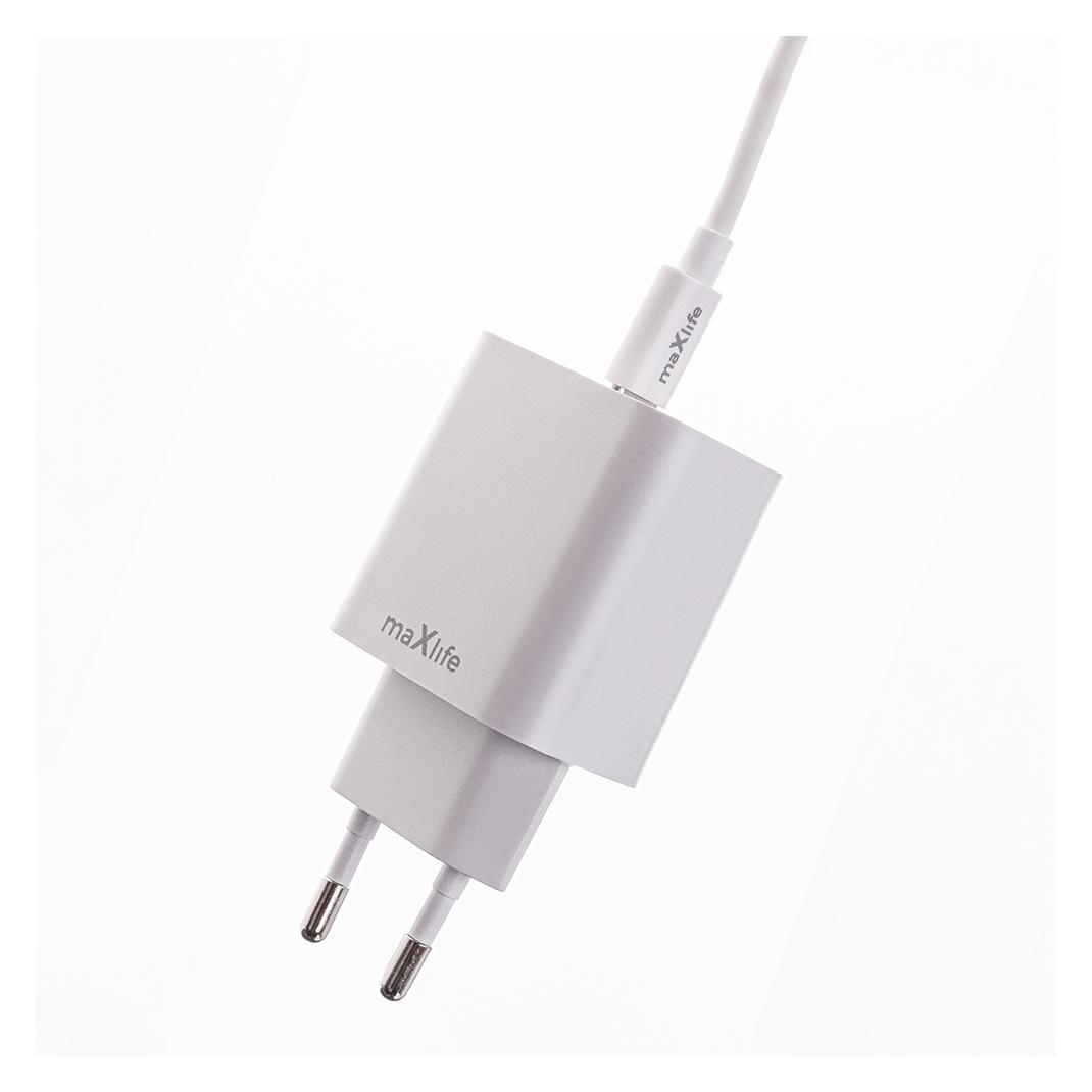 Maxlife MXTC-06 PD QC Ladegerät 1x USB-C 20W weiss + USB-C - USB-C Kabel 20W (20 W, 1 Port) (47044844)