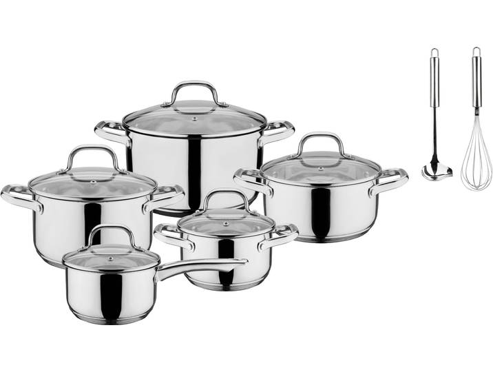 Topf-Set GSW Trentino , silber (edelstahlfarben), Töpfe, Topf-Set, Induktion
