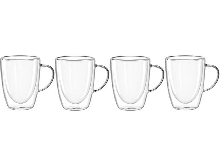 Latte-Macchiato-Glas LEONARDO Duo 300ml , transparent, H:11cm Ø:9cm, Glas, Trinkgefässe, Latte-Macchiato-Glas