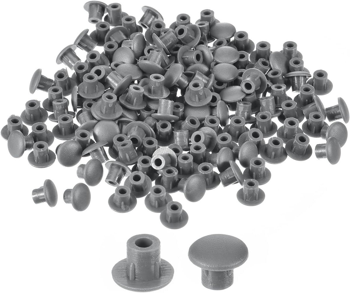 Schroefdoppen Gatdecoratie voor Meubels Afwerken Plat Insteekdesign Donkergrijs 150 stuks