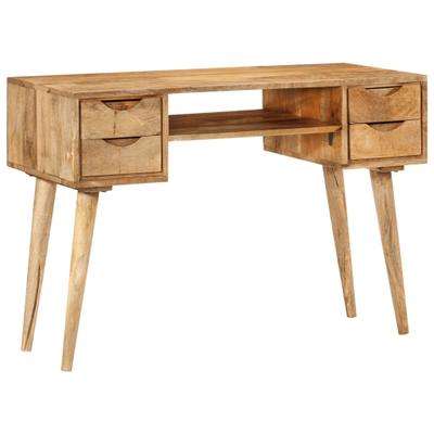 Helloshop26 - Schreibtisch Arbeitsplatz Computertisch Arbeitsmöbel mit Schubladen 110 x 47 x 76 cm massives braunes Mangoholz 02_0023462
