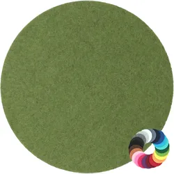 BIASTO - Premium Filz Untersetzer - rund 25cm - Farbe: olive (HF014). Design Glas-Untersetzer für Getränke, Tisch, Bar, Tasse, Vase