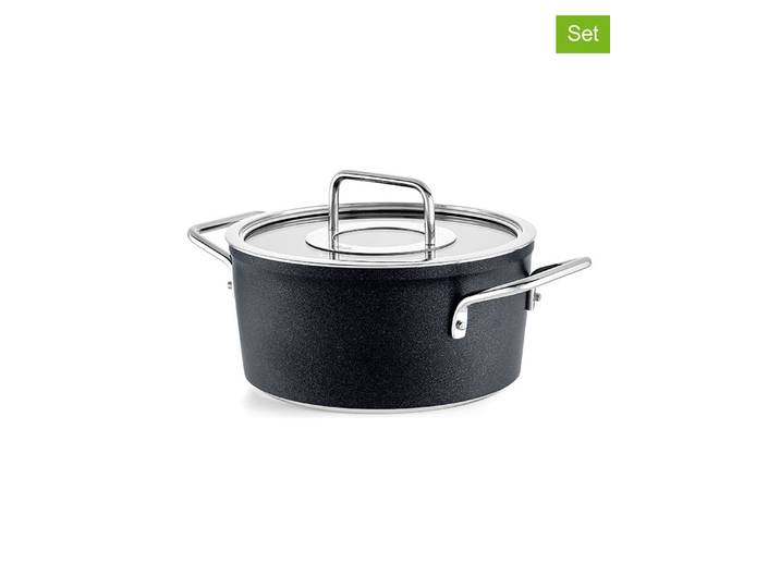 Fissler 2tlg. Set: Kochtopf Adamant® in Schwarz - Ø 24 cm