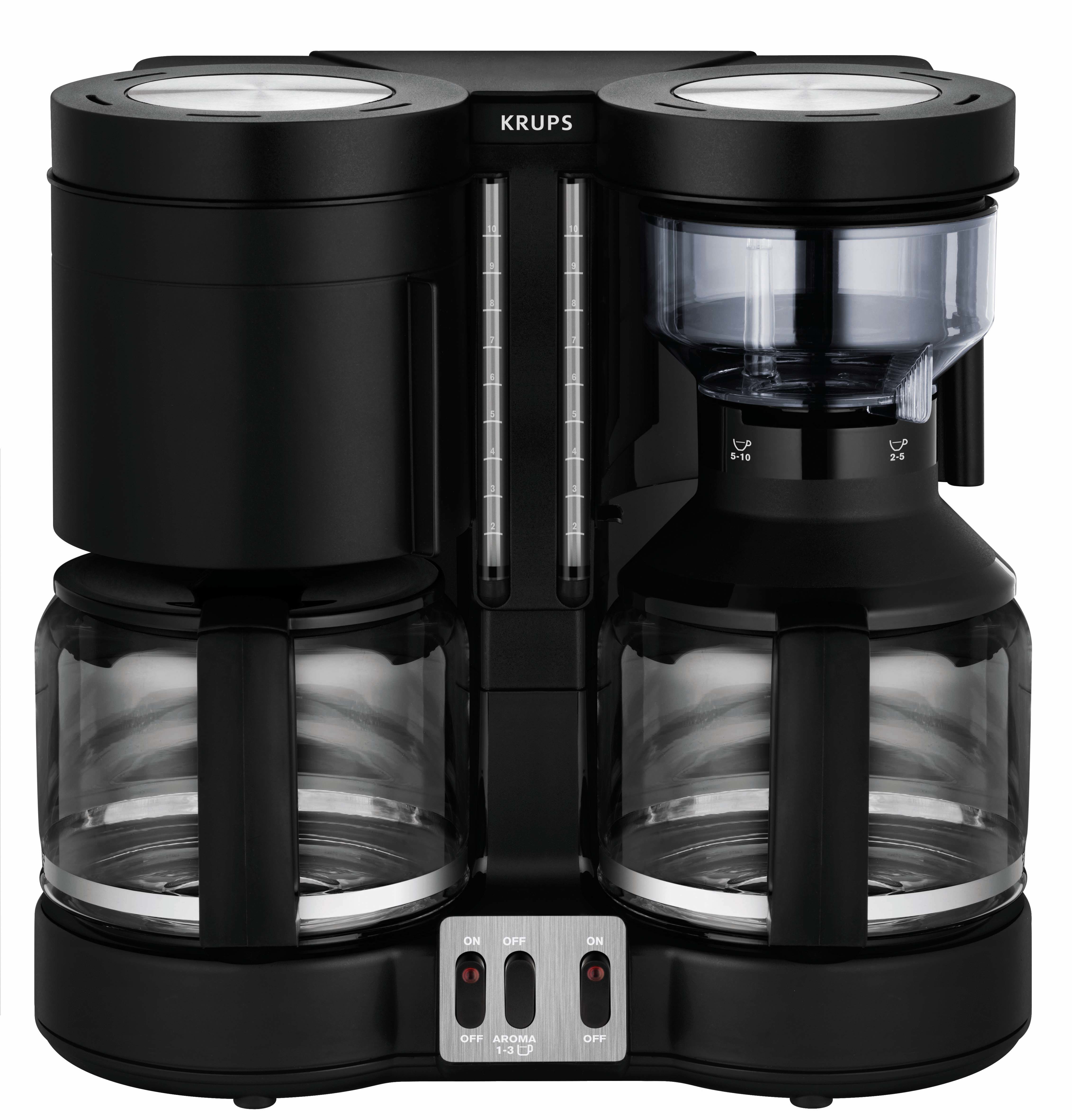 Krups KM 8508 Doppel-Automat Kombiautomat Kaffee/Tee Duothek Plus Schwarz KM8508