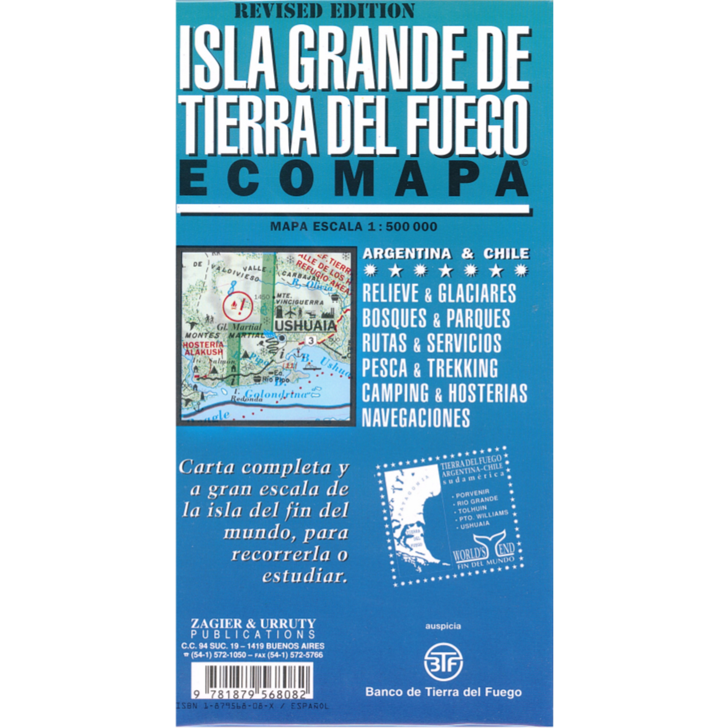 Zagier&Urruty Isla Grande De Tierra Del Fuego Trekking Map Topografische Karten